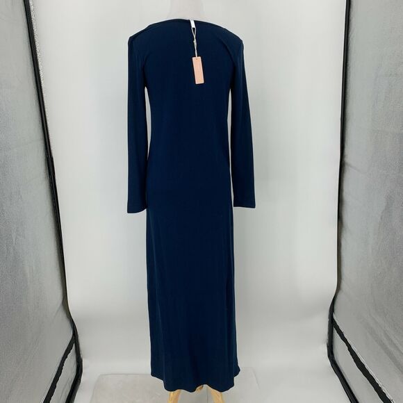 Pink Blush Solid Maternity Maxi Dress Womens S Small Blue Stretch Side Slit - Picture 5 of 12